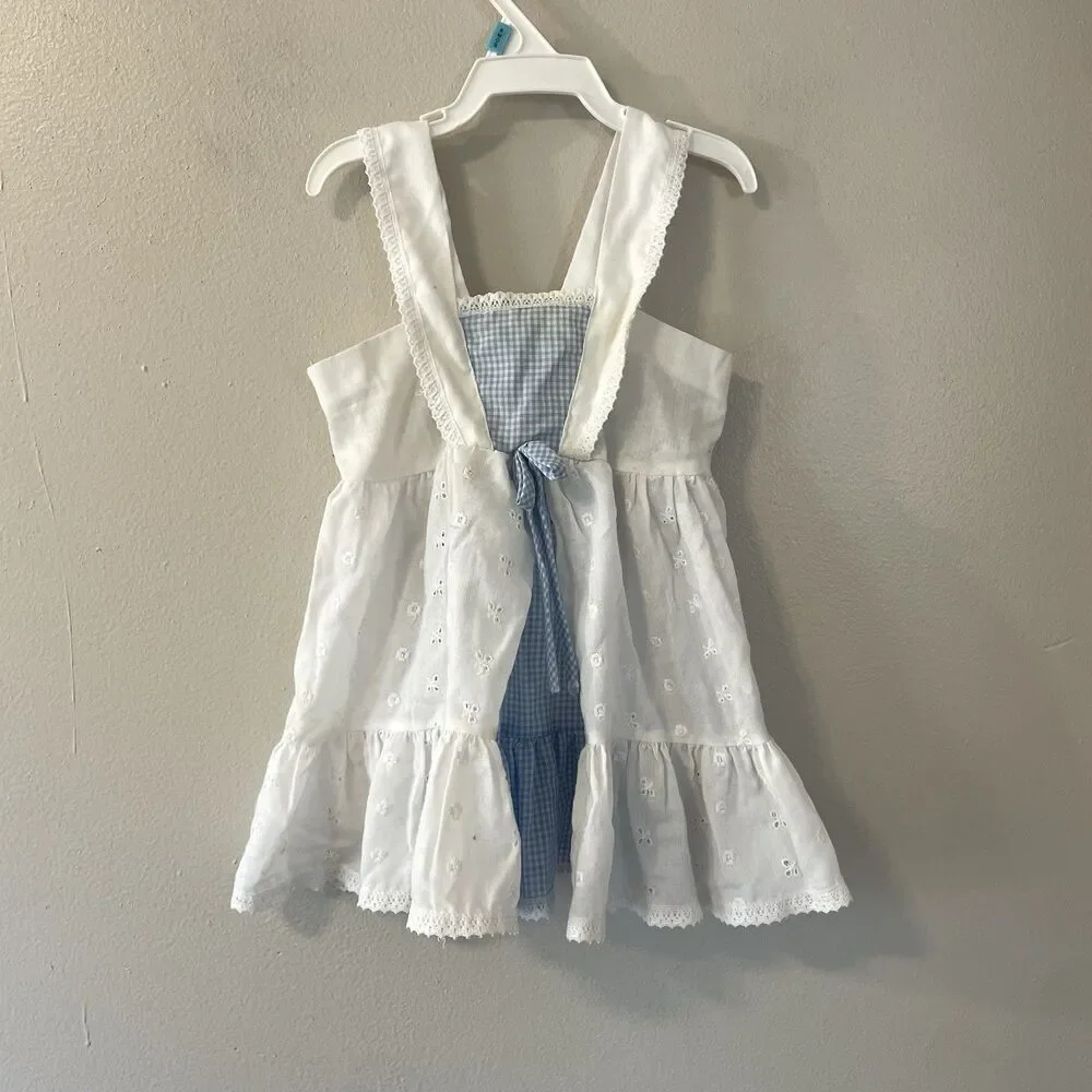 Vintage JC Penny Girls Toddler Dress Cottage Eyelet Sz 2T